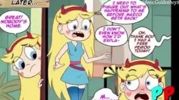 Blonde Cartoonfrau in pinken Strümpfen präsentiert ihren nackten Arsch vor einer anderen Frau